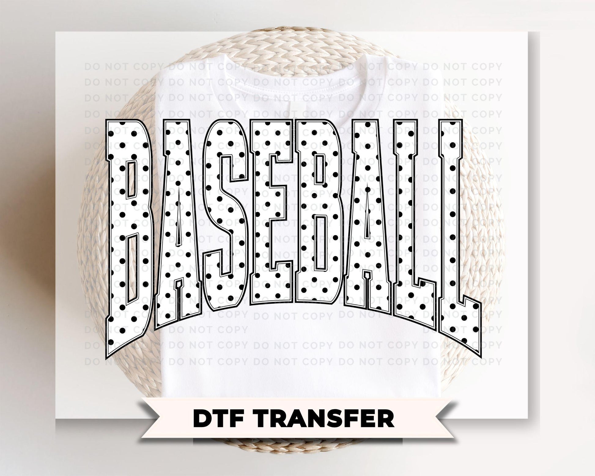 Polka Dots Baseball DTF Transfer | Sport Mama Tshirt Design