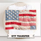 Faux Patchwork Flag DTF Transfer, Ready to Press, 4th of July Tshirt Design