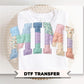 Patchwork Quilted Mimi DTF Transfer, Ready to Press Cottagecore Tshirt Design