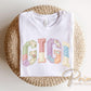 Patchwork Quilted Gigi DTF Transfer, Ready to Press Cottagecore Tshirt Design