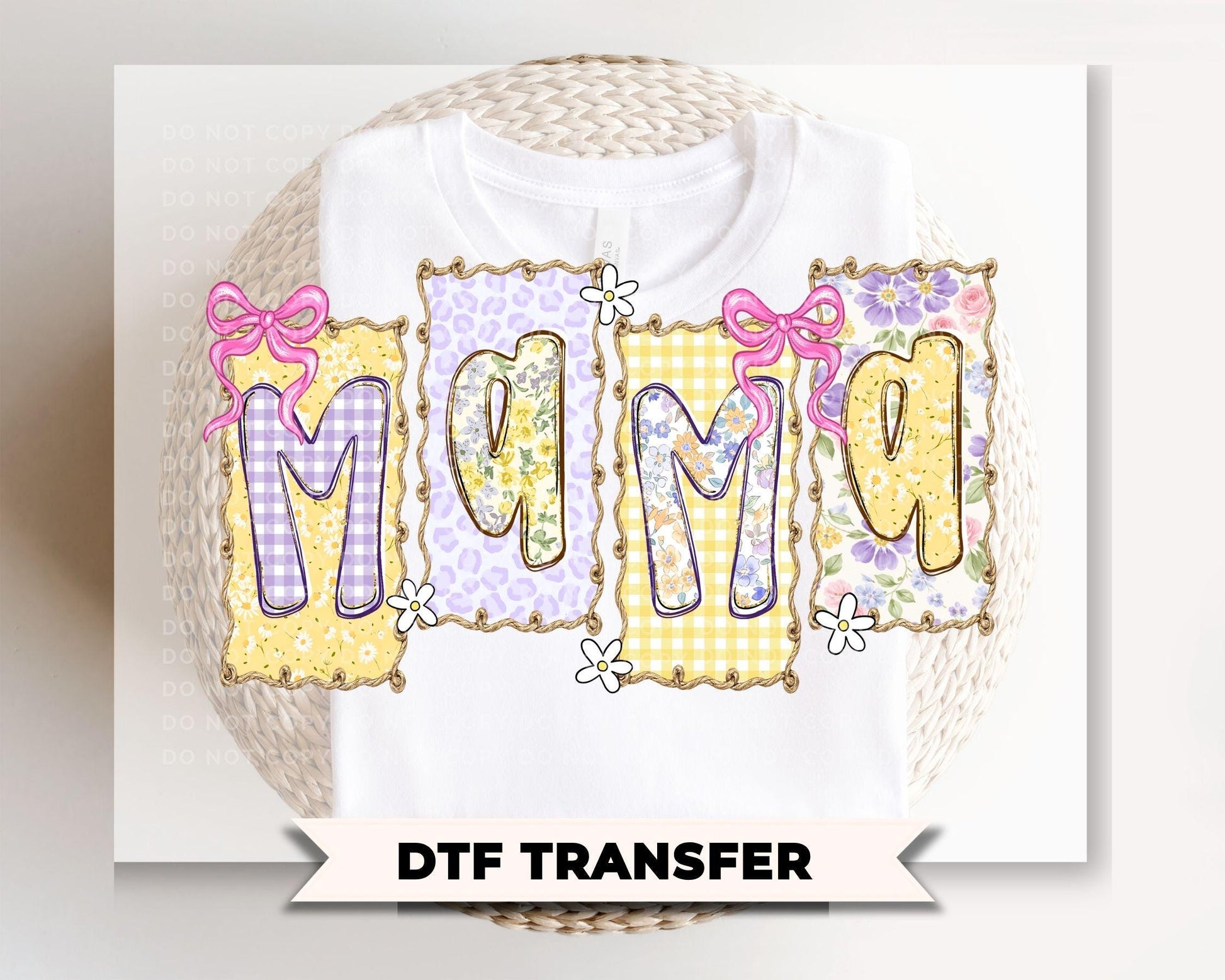 Coquette Floral Mama DTF Transfer, Ready to Press T-shirt Design, Gift for Mother's Day