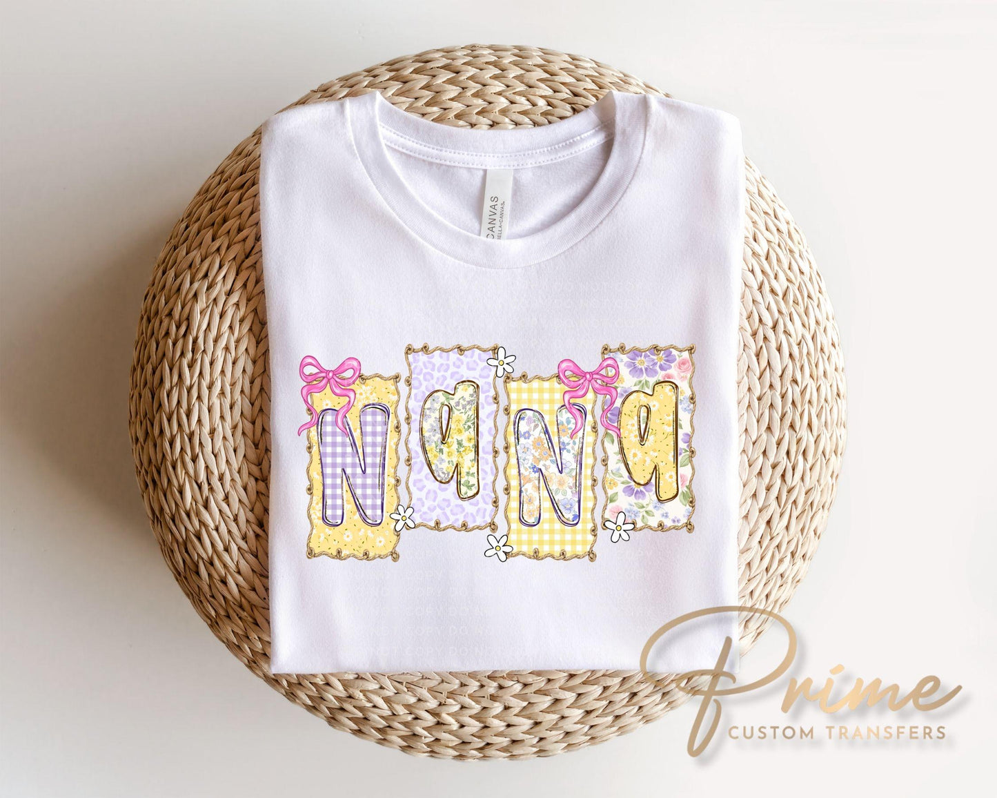 Coquette Floral Nana DTF Transfer, Ready to Press T-shirt Design, Gift for Mother's Day
