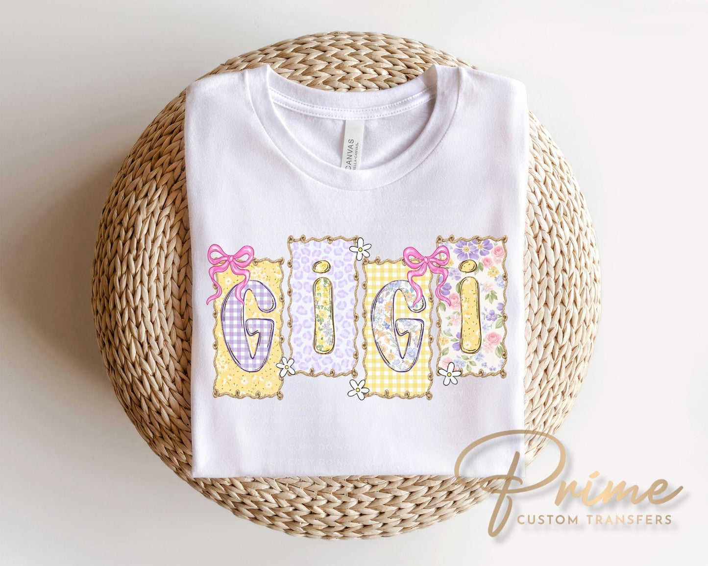 Coquette Floral Gigi DTF Transfer, Ready to Press T-shirt Design, Gift for Mother's Day