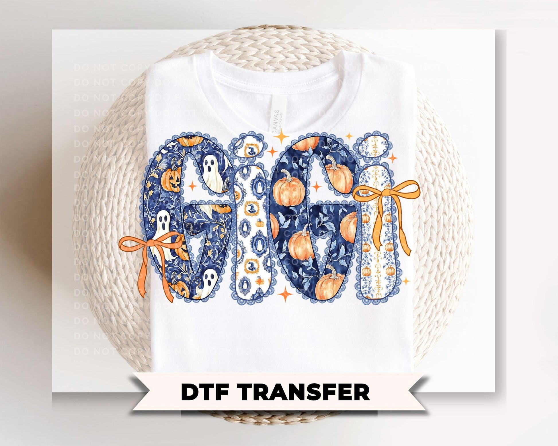 Coquette Halloween Gigi DTF Transfer, Ready to Press, Tshirt Design for Grandma