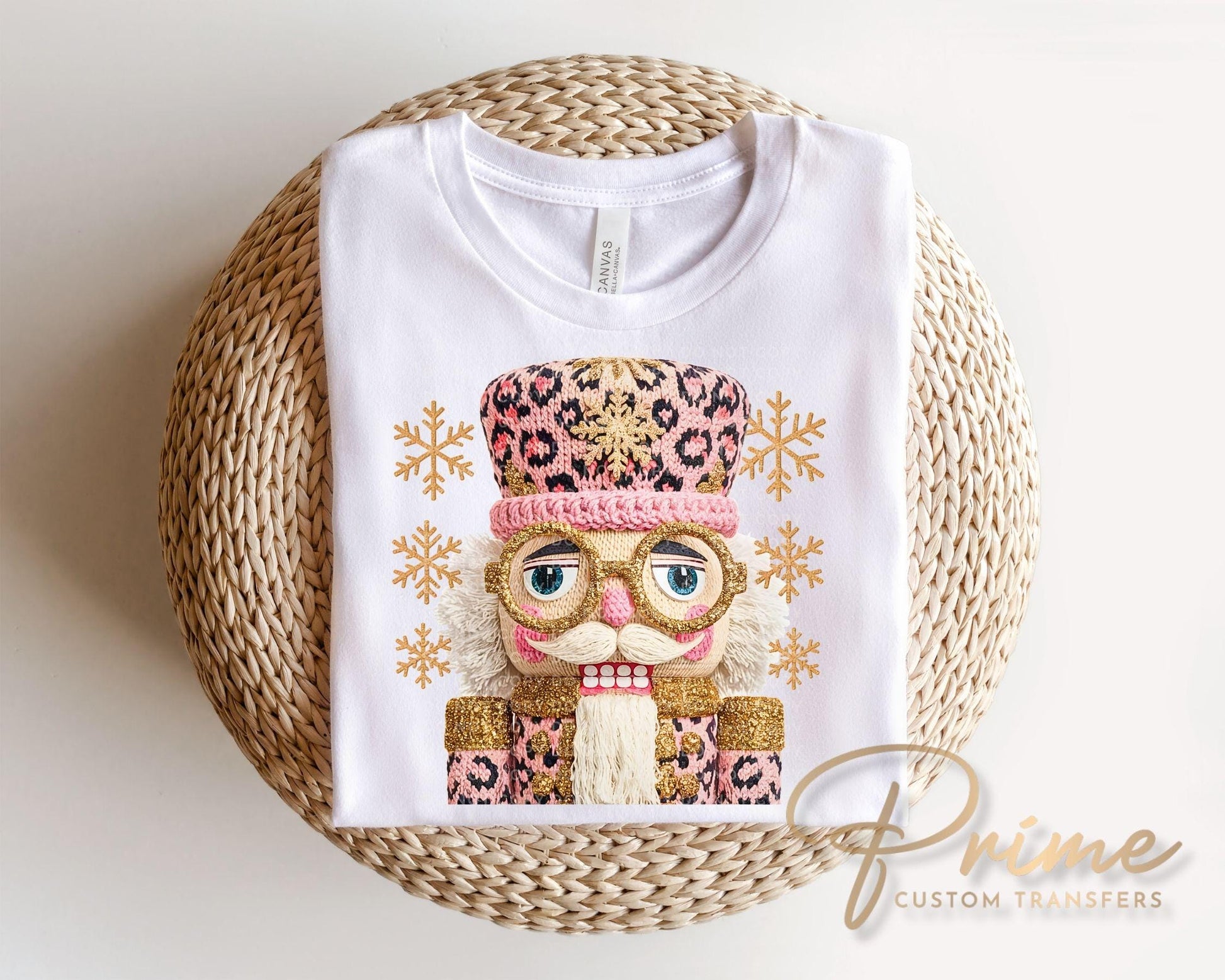 Faux Glitter Nutcracker Ballet DTF Transfer, Ready to Press, Christmas Tshirt Design