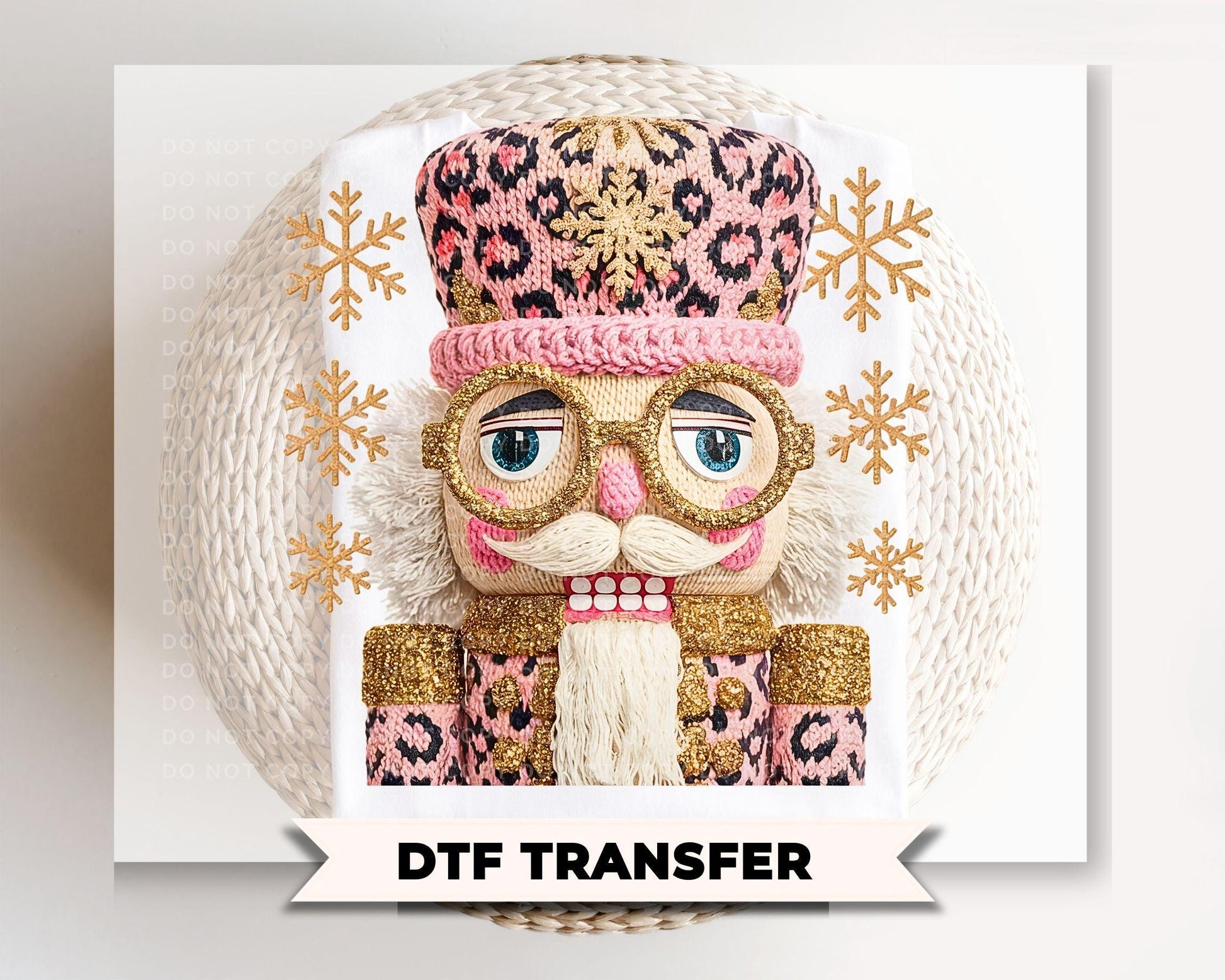 Faux Glitter Nutcracker Ballet DTF Transfer, Ready to Press, Christmas Tshirt Design