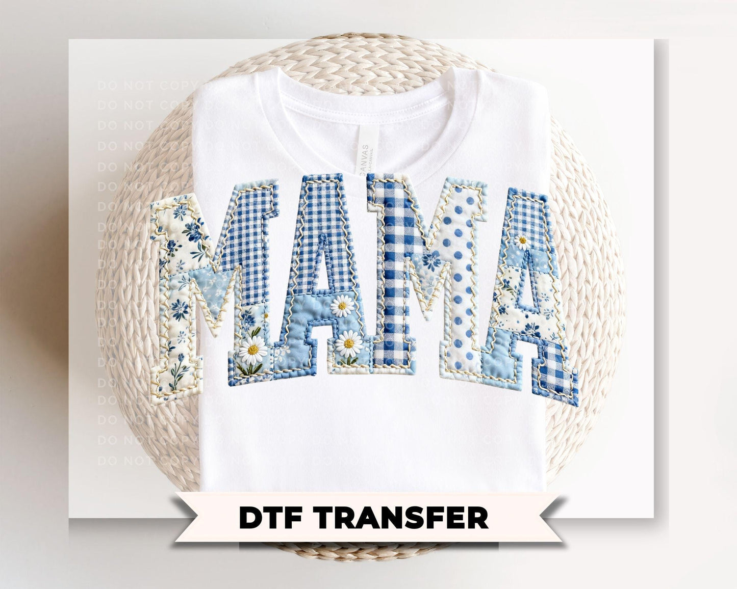 Patchwork Quilted Mama DTF Transfer, Ready to Press Tshirt Design, Mother's Day Gift