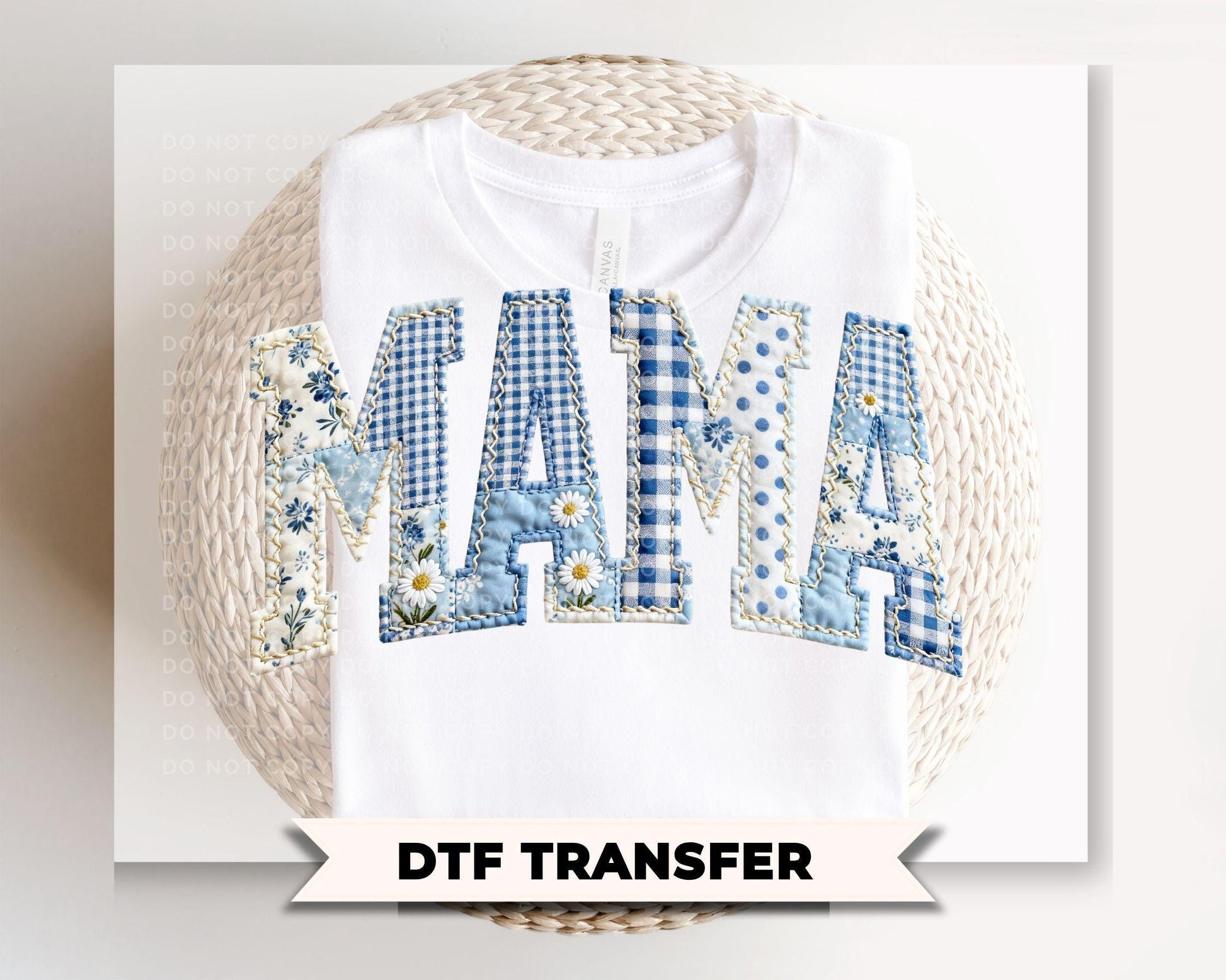 Patchwork Quilted Mama DTF Transfer, Ready to Press Tshirt Design, Mother's Day Gift