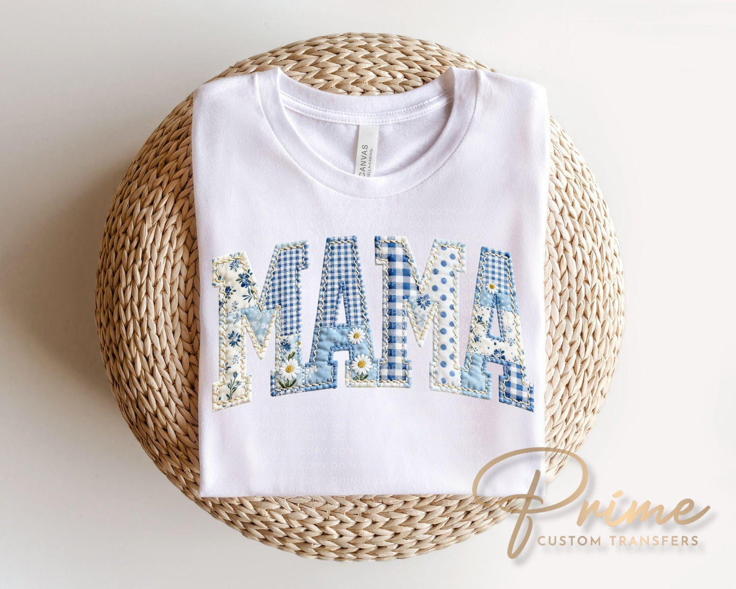 Patchwork Quilted Mama DTF Transfer, Ready to Press Tshirt Design, Mother's Day Gift