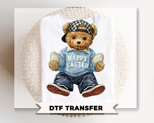 Easter Teddy Bear DTF Transfer, Ready to Press, Kids Tshirt Design