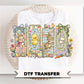 Preppy Easter DTF Transfer, Ready to Press, Chick Lamb Rabbit, Tshirt Design