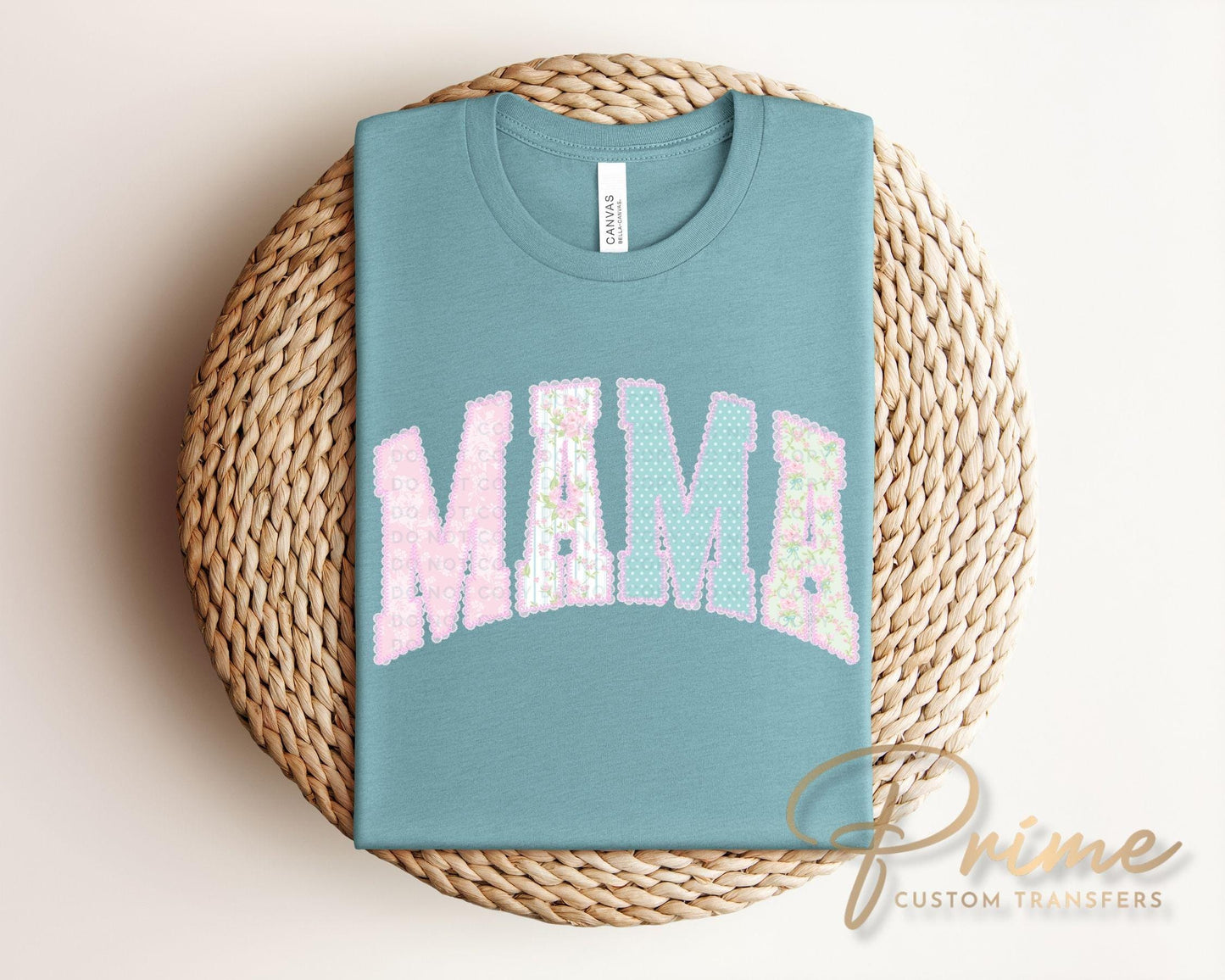 Faux Lace Mama DTF Transfer, Preppy Tshirt Design, Mother's Day Gift