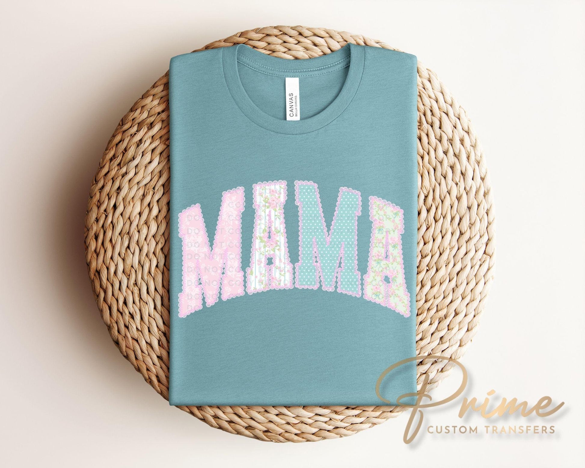 Faux Lace Mama DTF Transfer, Preppy Tshirt Design, Mother's Day Gift