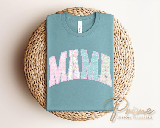 Faux Lace Mama DTF Transfer, Preppy Tshirt Design, Mother's Day Gift