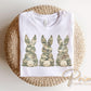 Faux Patchwork Camo Bunnies DTF Transfer, Easter T-shirt Design