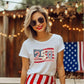 Faux Patchwork USA 250th Anniversary DTF Transfer, 4th of July Tshirt Design