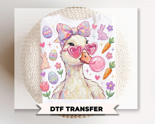 Coquette Easter Goose DTF Transfer, Ready to Press, Tshirt Design