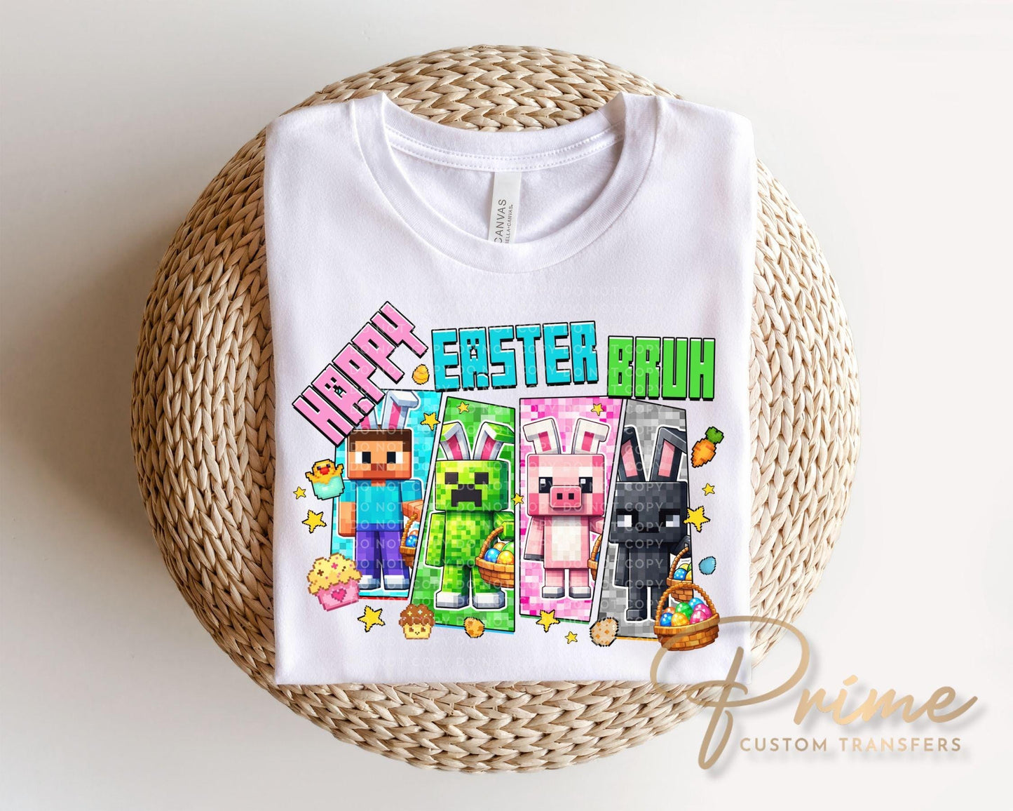 Happy Easter DTF Transfer, Ready to Press, Kids Gamer Tshirt Design