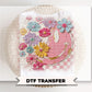 Retro Floral Smiley Face DTF Transfer, Spring Tshirt Design