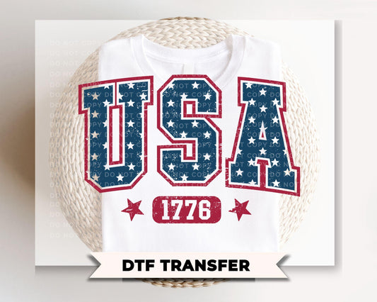 USA 1776 DTF Transfer, Ready to Press, 4th of July Tshirt Design