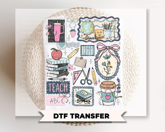 Teacher Life Collage DTF transfer, Back to School Tshirt, Teacher Appreciation Gift