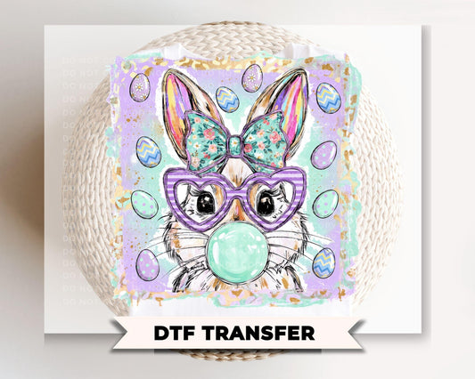 Coquette Bunny DTF Transfer, Ready to Press, Brushstroke Easter Tshirt Design