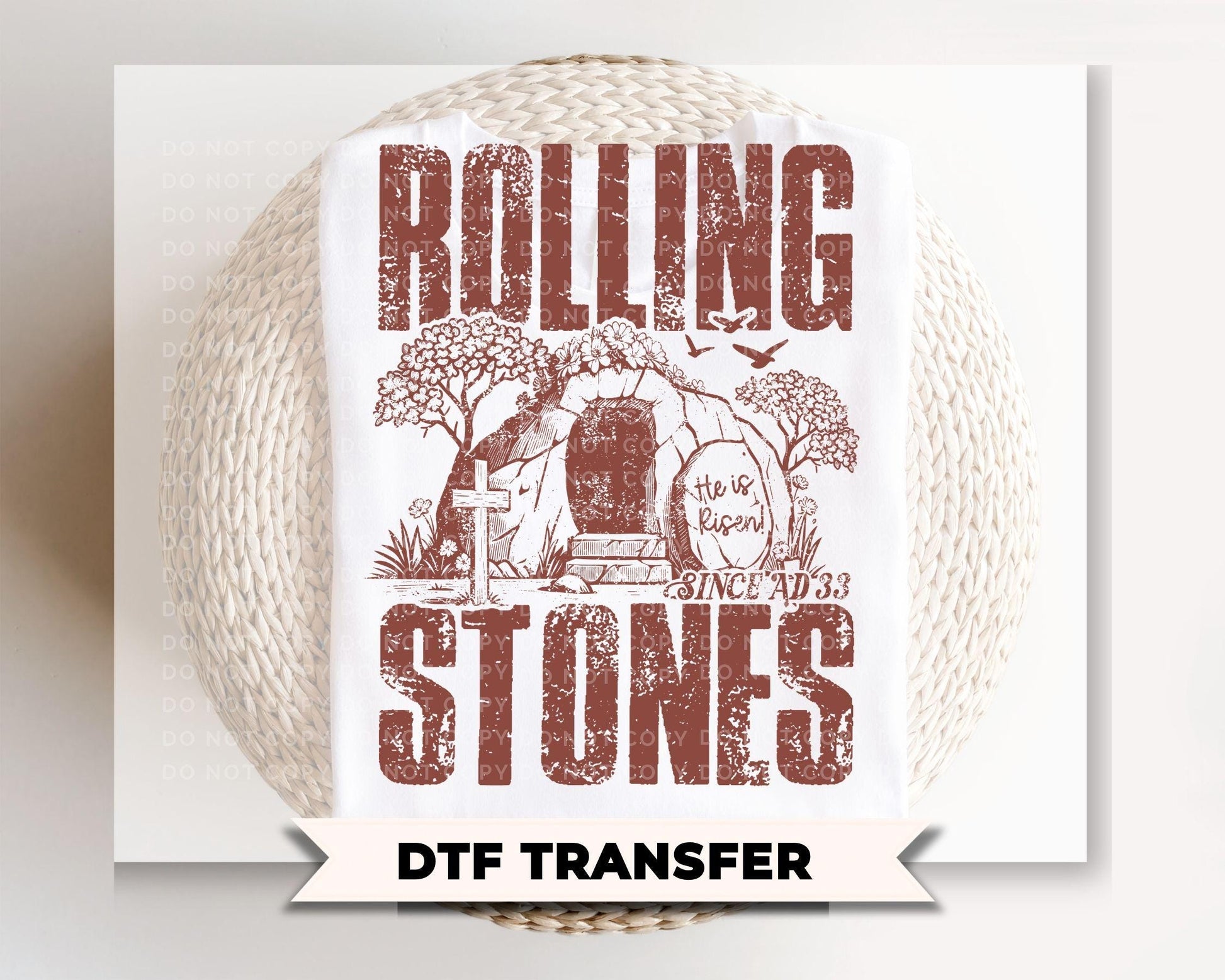 He is Risen DTF Transfer, Ready to Press, Christian Christian T-shirt Design