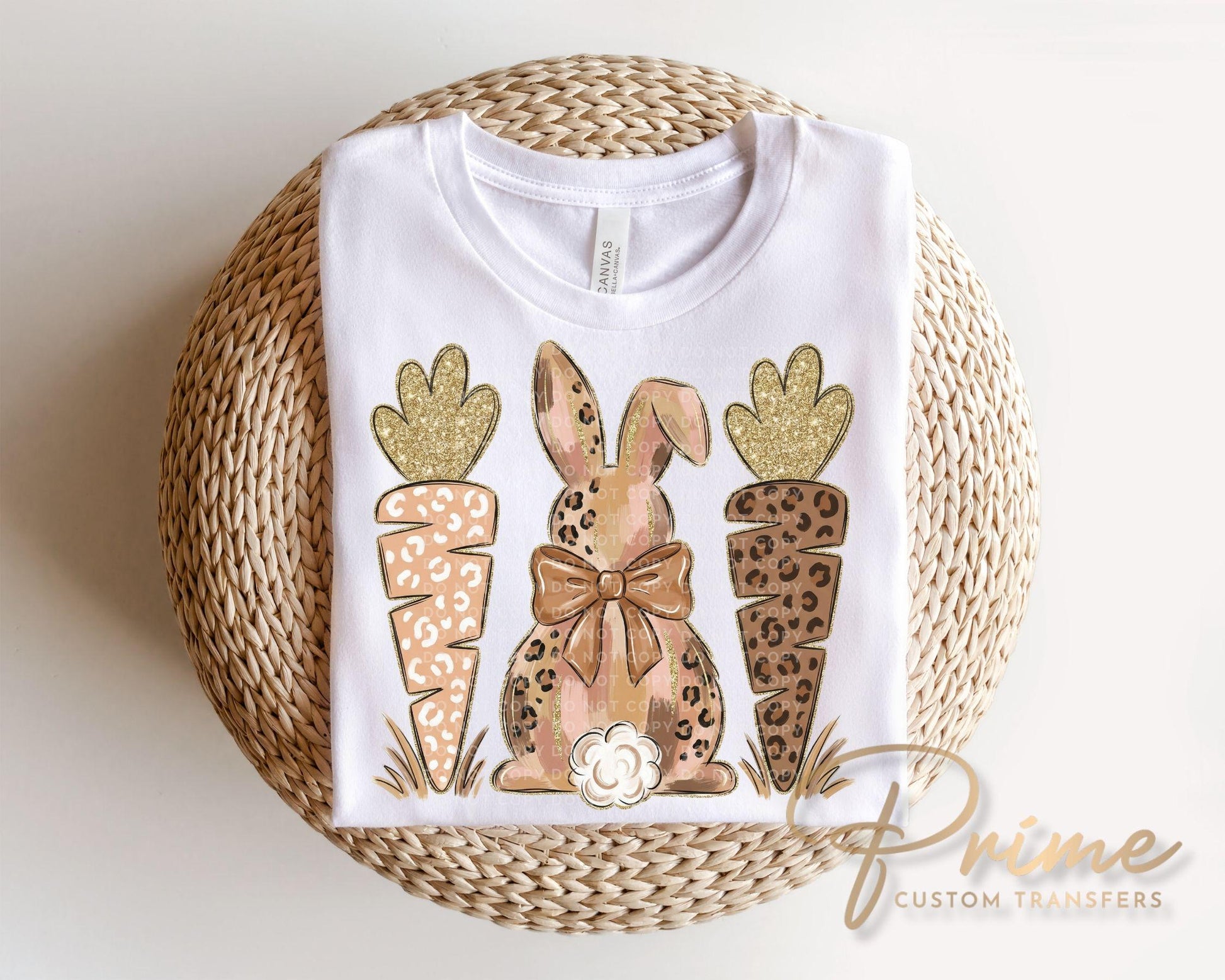 Leopard Easter Bunny DTF Transfer, Ready to Press, Trendy T-shirt Design