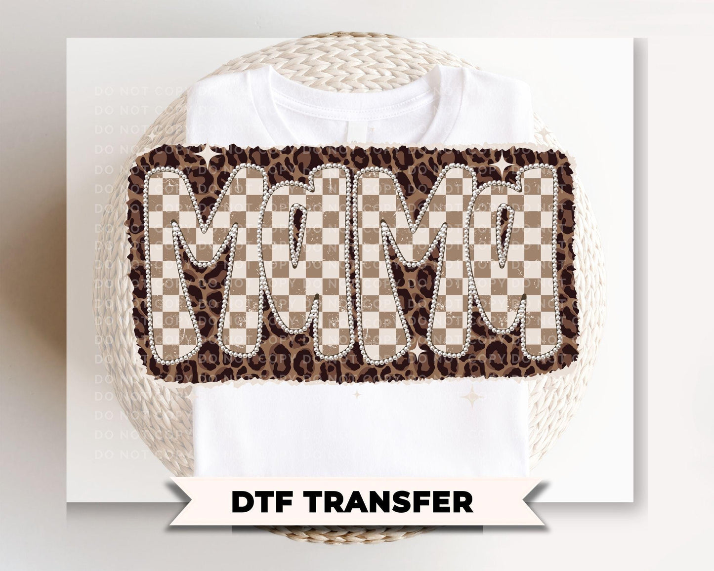 Leopard Mama DTF Transfer, Ready to Press, Tshirt Design for Mother's Day
