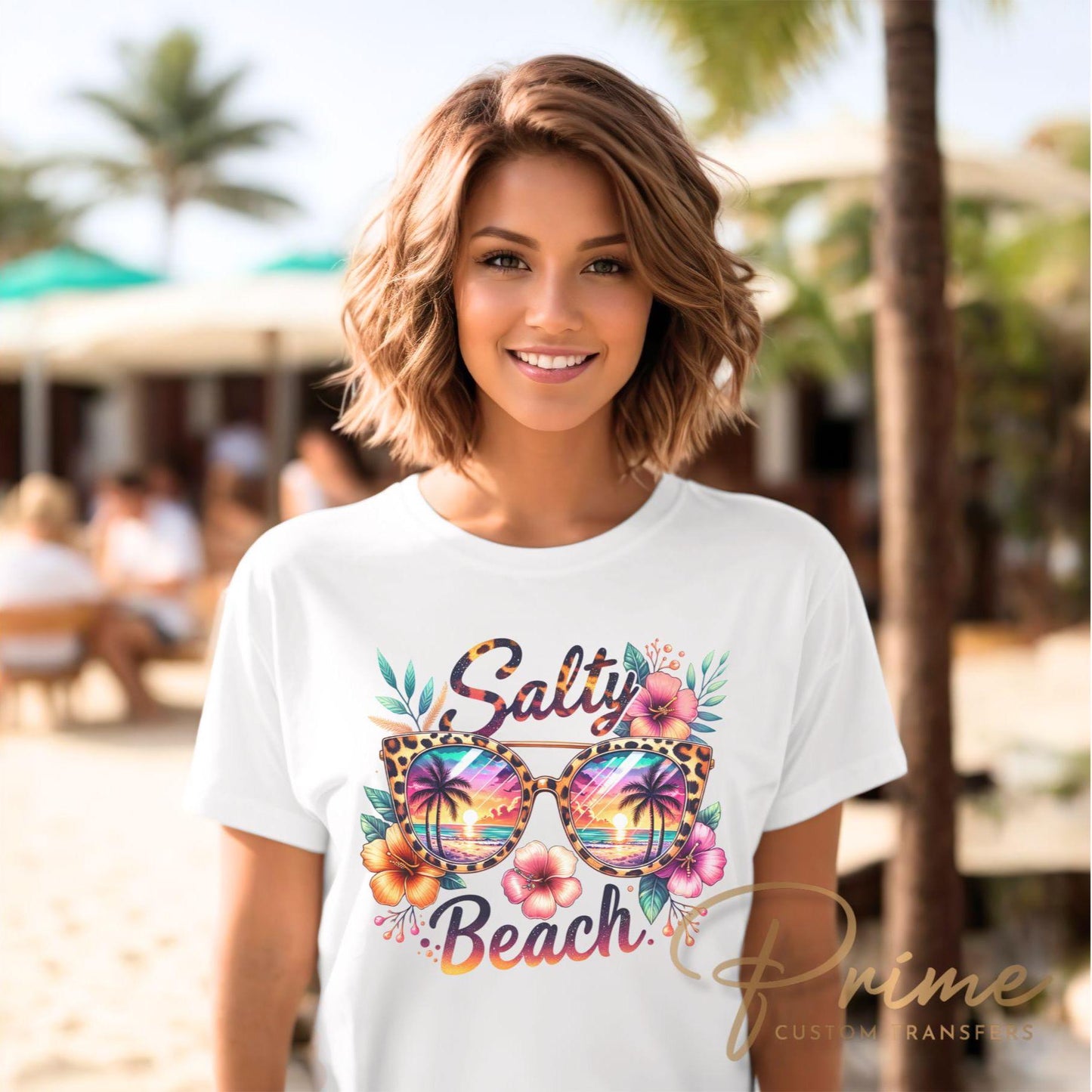 Salty Beach DTF Transfer, Ready to Press, Summer Vacation T-shirt Design