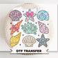 Coquette Floral Seashells DTF Transfer, Summer Beach T-Shirt Design