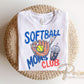 Softball Moms Club DTF Transfer, Ready to Press, Game Day Tshirt Design