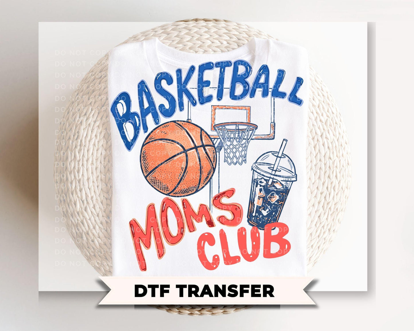 Basketball Moms Club DTF Transfer, Trendy Game Day Tshirt Design