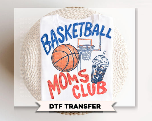 Basketball Moms Club DTF Transfer, Trendy Game Day Tshirt Design