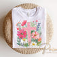 Floral Cross DTF Transfer, Ready to Press, Christian Easter T-shirt Design
