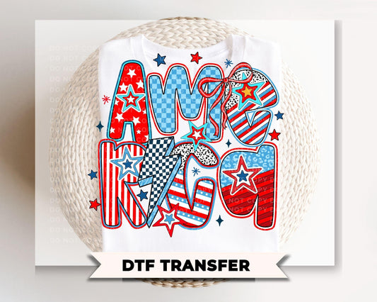 Coquette America DTF Transfer, Ready to Press, 4th of July Tshirt Design