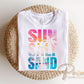 Sun, Salt Sand DTF Transfer, Ready to Press, Summer Vacation Tshirt Design