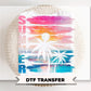 Summer DTF Transfer, Ready to Press, Palm Tree Tshirt Design