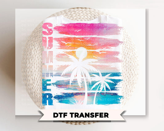 Summer DTF Transfer, Ready to Press, Palm Tree Tshirt Design
