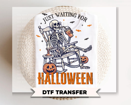 Summerween DTF Transfer, Ready to Press, Halloween Skeleton Tshirt Design