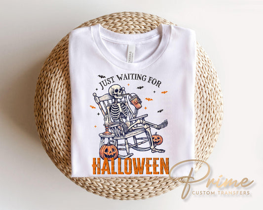 Summerween DTF Transfer, Ready to Press, Halloween Skeleton Tshirt Design
