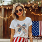 Patchwork 4th of July Bow DTF Transfer, Memorial Day, Coquette Patriotic Tshirt Design