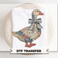 Patchwork Grandmacore Goose DTF Transfer, Ready to Press, Cottage Core Tshirt Design