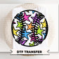 Doodle Star Baseball DTF Transfer, Ready to Press, Trendy Sport Mama Tshirt Design
