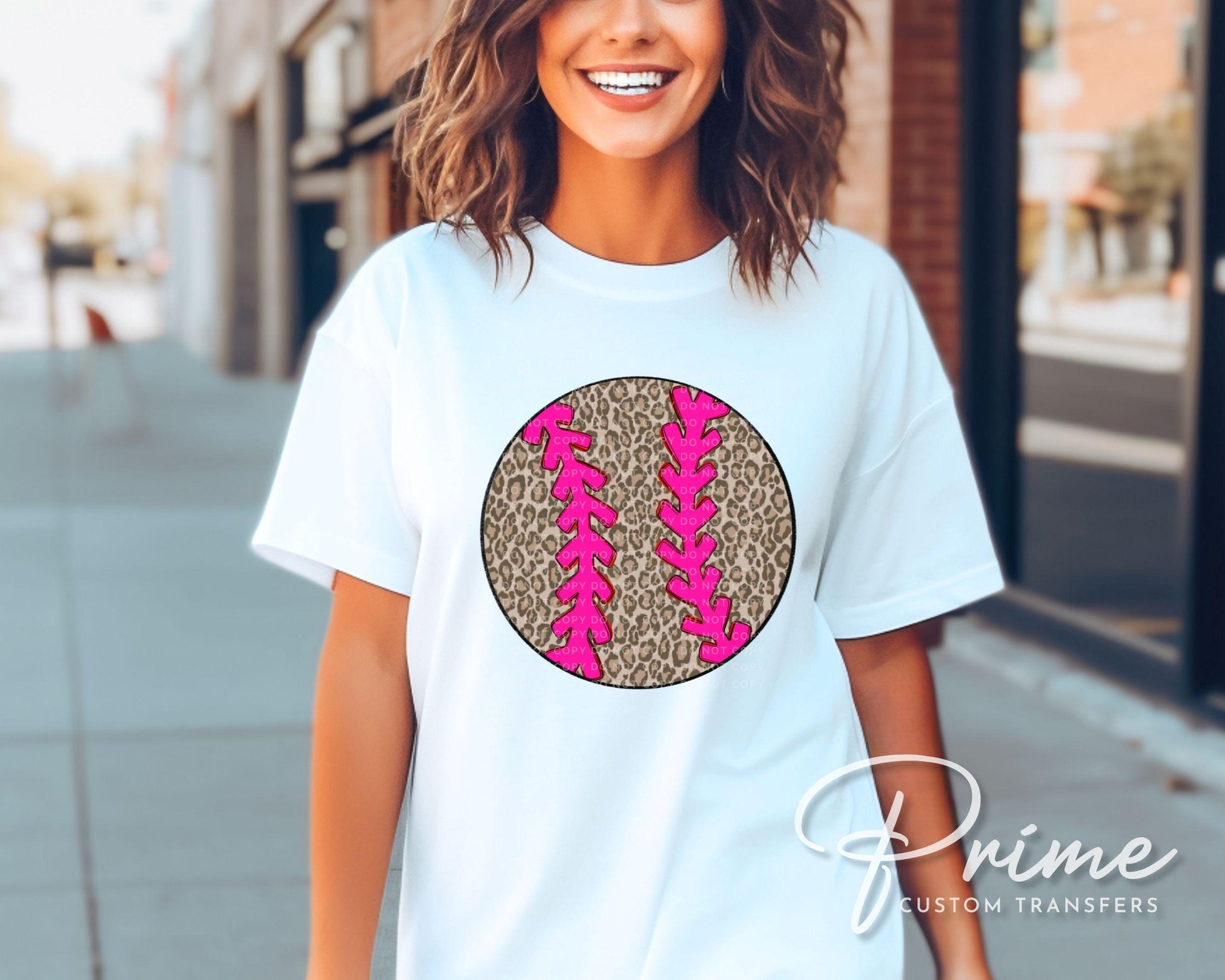 Leopard Print Baseball DTF Transfer, Ready to Press, Trendy Sport Mama Tshirt Design