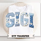 Patchwork Quilted Gigi DTF Transfer, Ready to Press Cottagecore Tshirt Design
