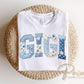 Patchwork Quilted Gigi DTF Transfer, Ready to Press Cottagecore Tshirt Design