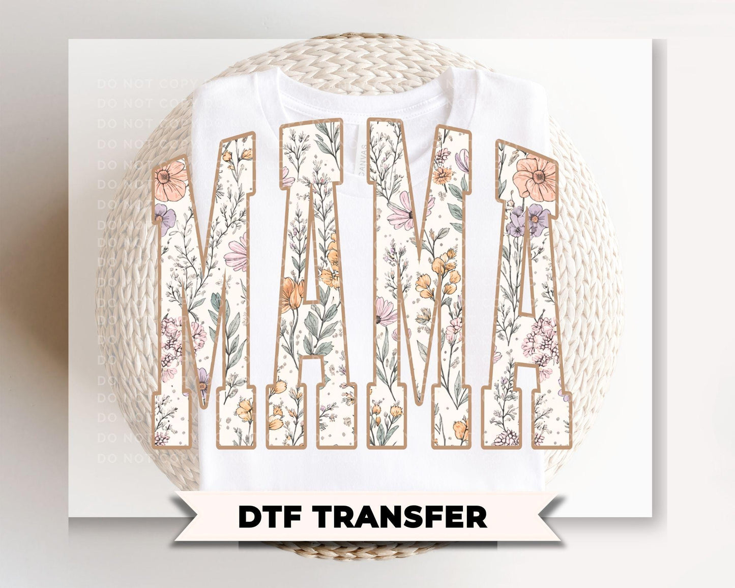 Boho Floral Mama DTF Transfer, Ready to Press Tshirt Design, Mother's Day Gift