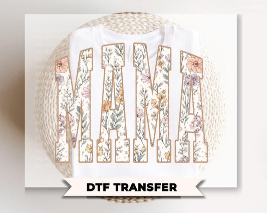 Boho Floral Mama DTF Transfer, Ready to Press Tshirt Design, Mother's Day Gift