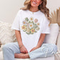 Faux Patchwork Quilted Flowers DTF Transfer, Ready to Press, Cottagecore Tshirt Design